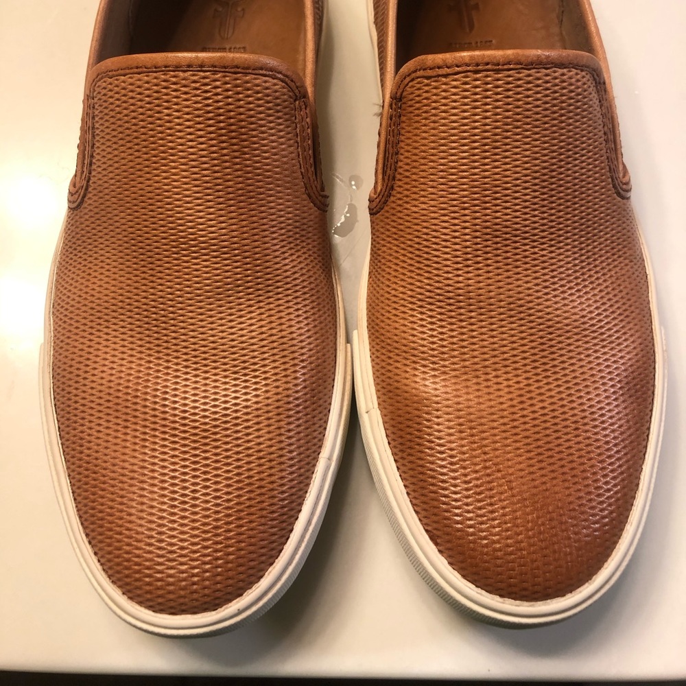 Frye leather slip ons. NWOT